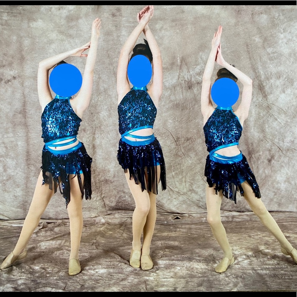 Weismann blue & black sequin Dance Costume
